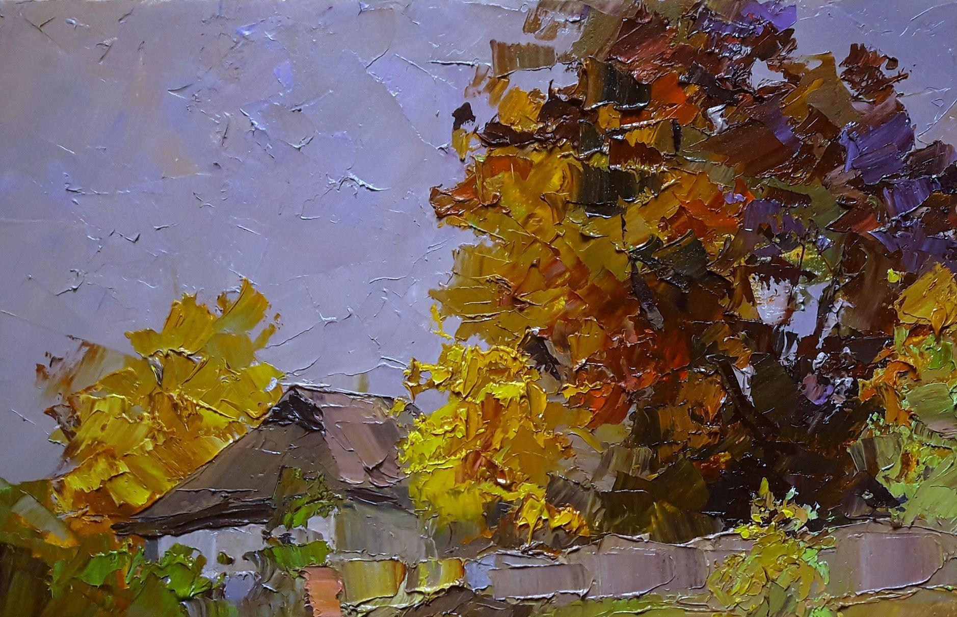 Artist: Boris Serdyuk 
Work: Original oil painting, handmade artwork, one of a kind 
Medium: Oil on Canvas
Style: Impressionism
Year: 2020
Title: Rural Landscape
Size: 19.5