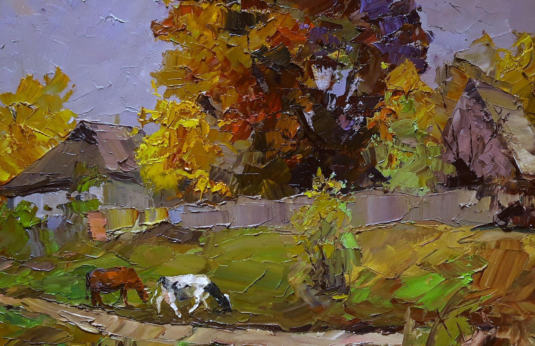 Rural Landscape, Impressionism, Original oil Painting, Ready to Hang For Sale 1