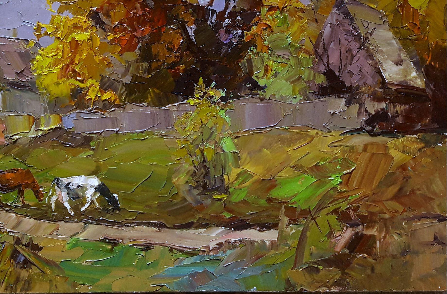 Rural Landscape, Impressionism, Original oil Painting, Ready to Hang For Sale 2
