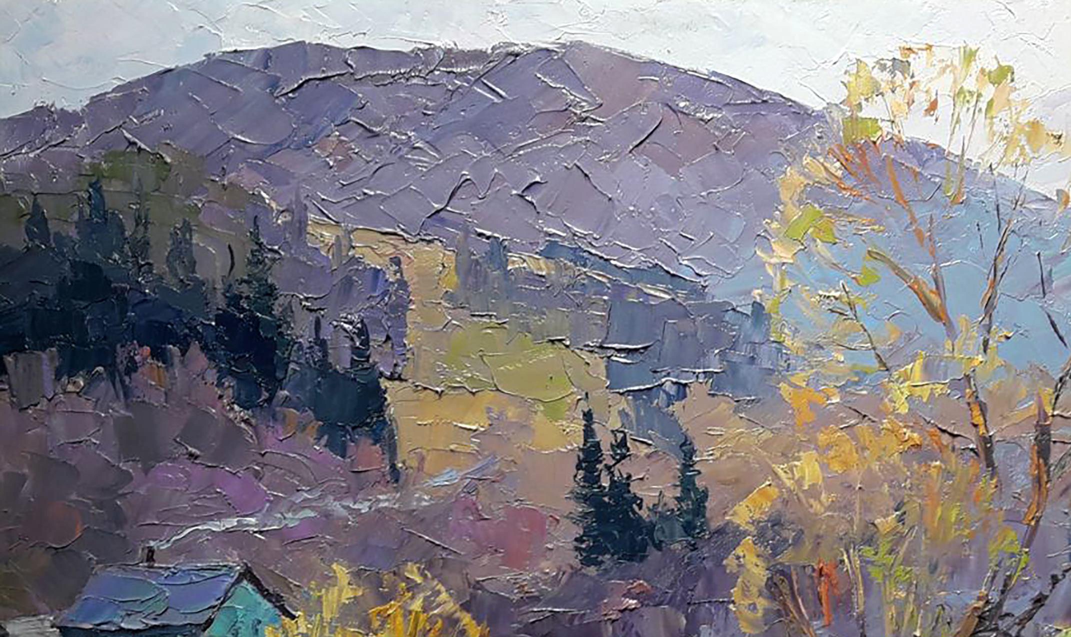 Artistics : Boris Serdyuk 
Oeuvre : Peinture à l'huile originale, œuvre d'art faite à la main, unique en son genre. 
Médium : Huile sur toile
Style : Impressionnisme
Année : 2020
Titre : Printemps dans la région d'Ivano-Frankivsk
Taille : 19.5