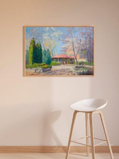 Spring in the Park, landscape, Original oil Painting, Ready to Hang