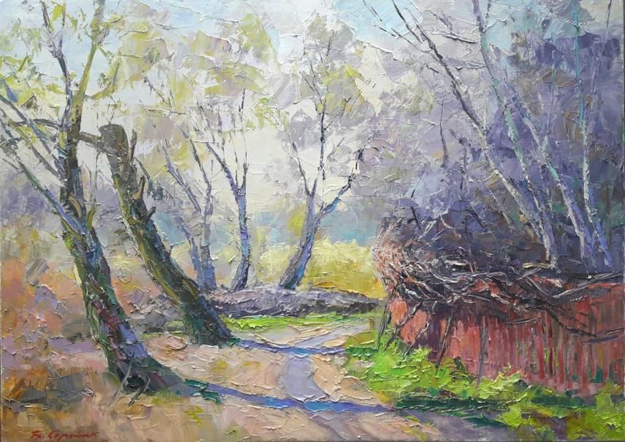 Boris Serdyuk  Landscape Painting - Spring Sketch, landscape, Impressionism, Original oil Painting, Ready to Hang