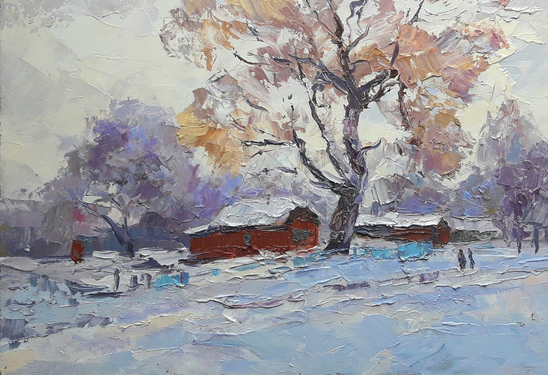 Artist: Boris Serdyuk 
Work: Original oil painting, handmade artwork, one of a kind 
Medium: Oil on Canvas
Style: Impressionism
Year: 2020
Title: Somewhere in the mountains
Size: 17.5