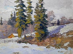 Winter Vorokhta, Impressionism, Original oil Painting, Ready to Hang