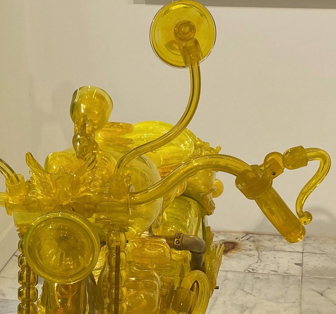 Rise of a Lollipop Man: The Bike - Original Hand Blown Glass Sculpture For Sale 1