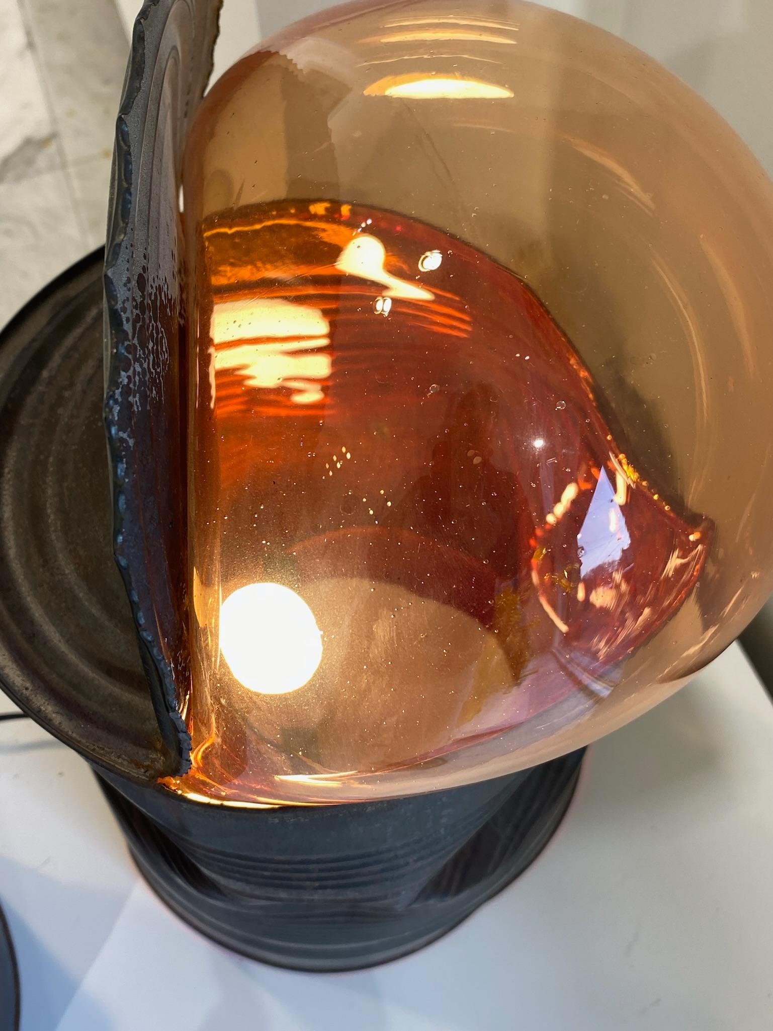 Tin Can Light - Lampe de sculpture originale en vente 1