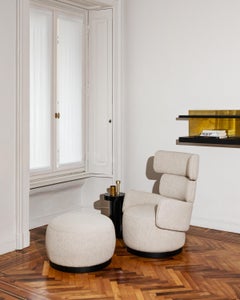 Boris, pouf rond en tissu, Dainelli Studio pour Somaschini, Italie