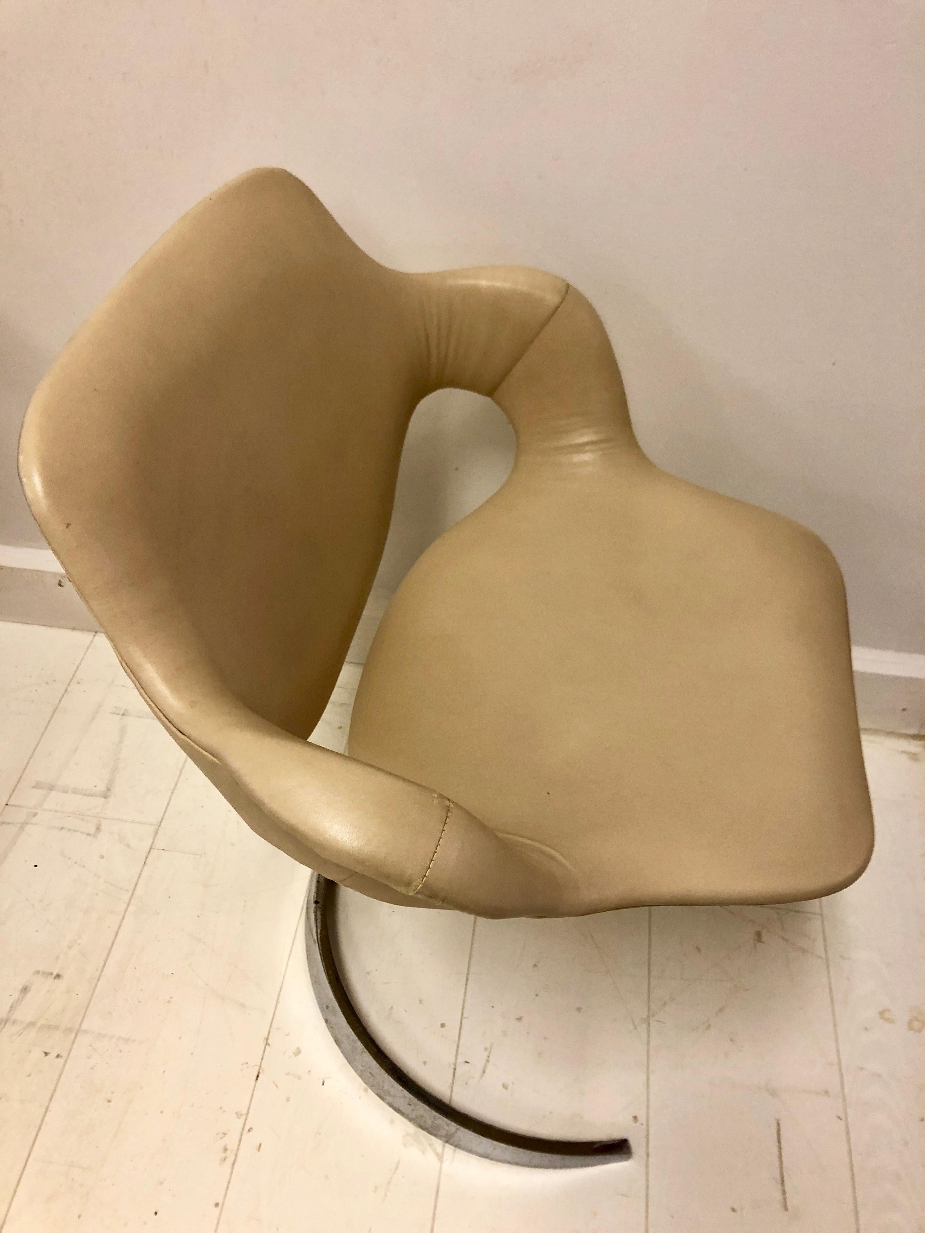 Leather Boris Tabacoff Armchair For Sale