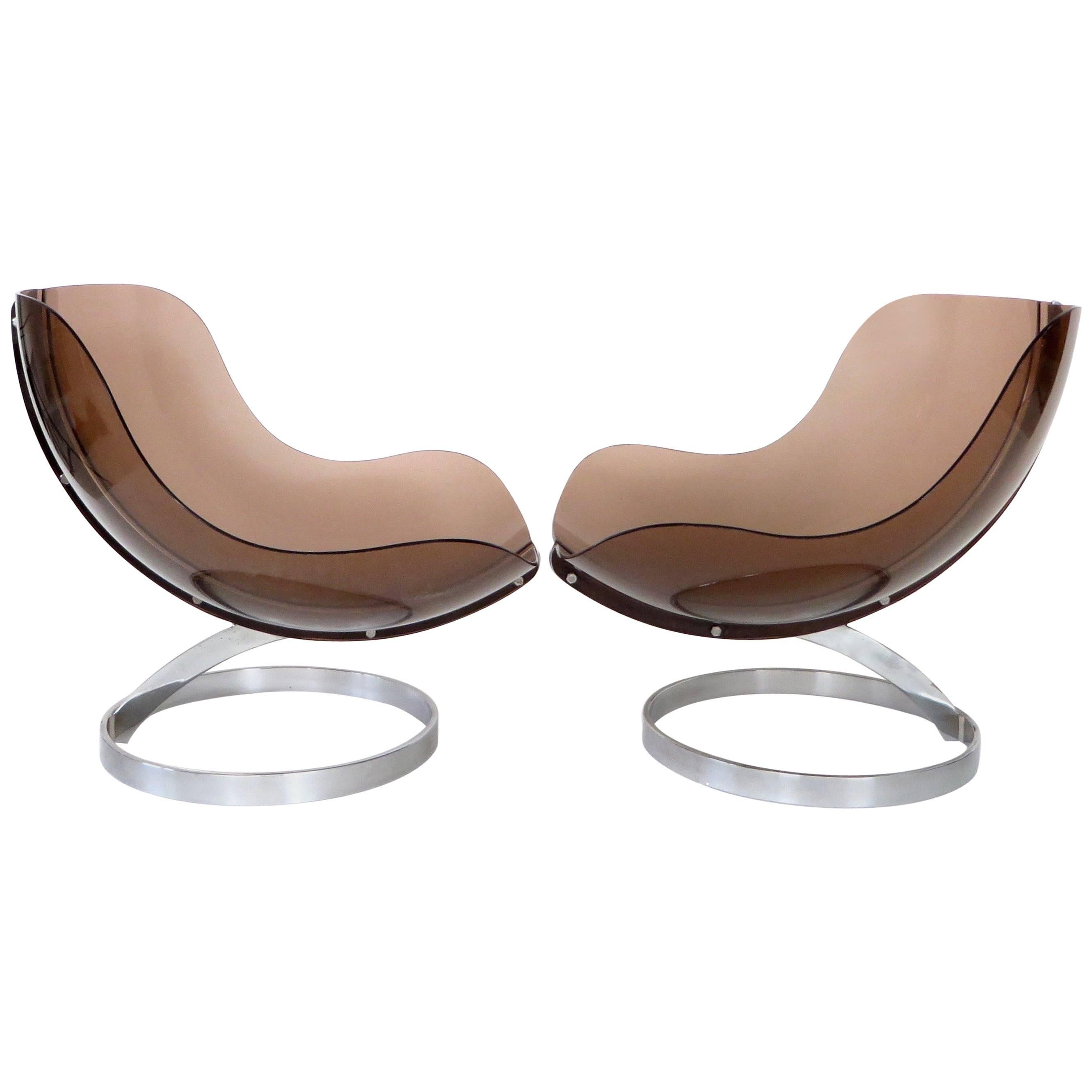 Boris Tabacoff by Editions MMM Pair of French "Sphere" Lounge Chairs c 1971