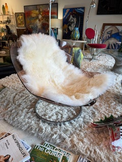 Boris Tabacoff for Mobilier Modulaire Moderne Sphere Chair in Smoked Lucite