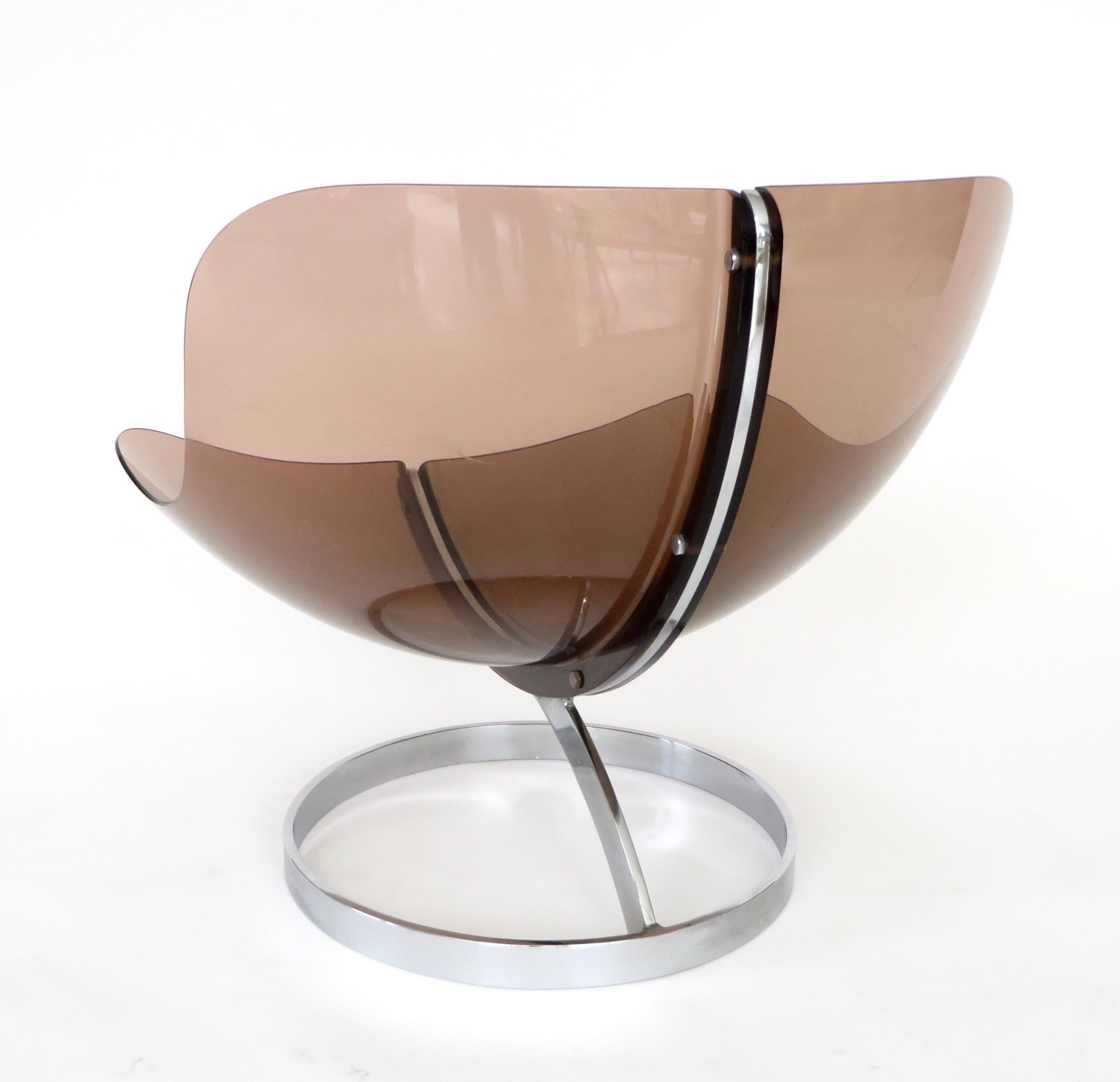 Boris Tabacoff French Sphere Chair Lucite Altuglas and Chrome c1971 For Sale 5