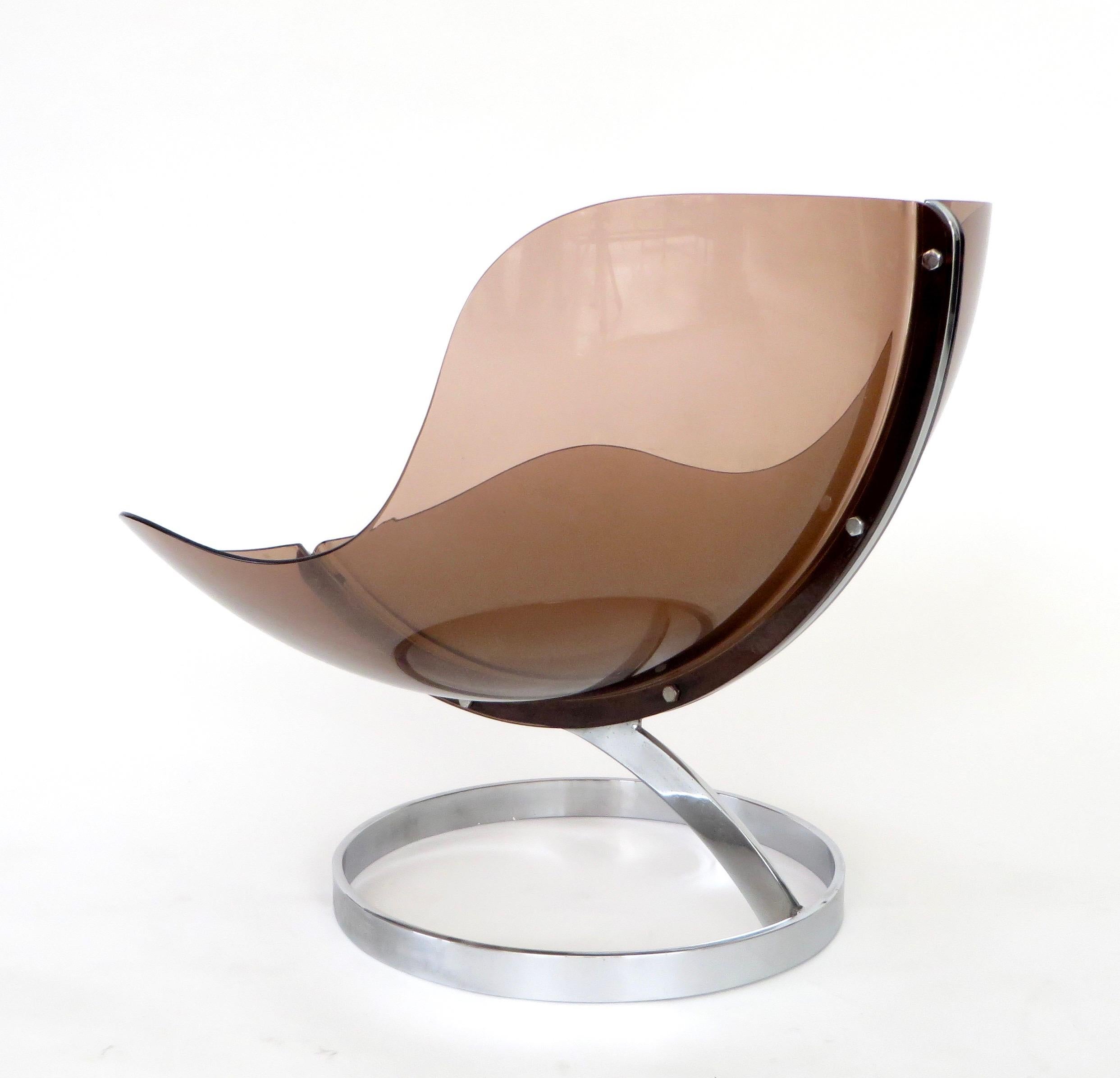 Boris Tabacoff French Sphere Chair Lucite Altuglas and Chrome c1971 For Sale 6