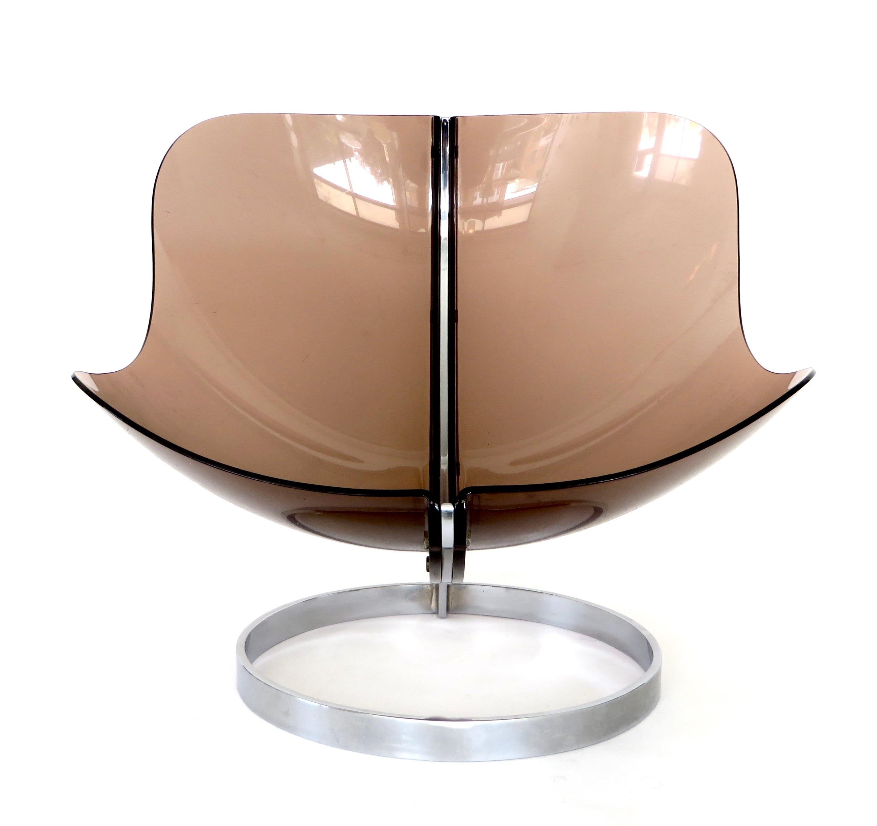 Boris Tabacoff French Sphere Chair Lucite Altuglas and Chrome c1971 For Sale 8