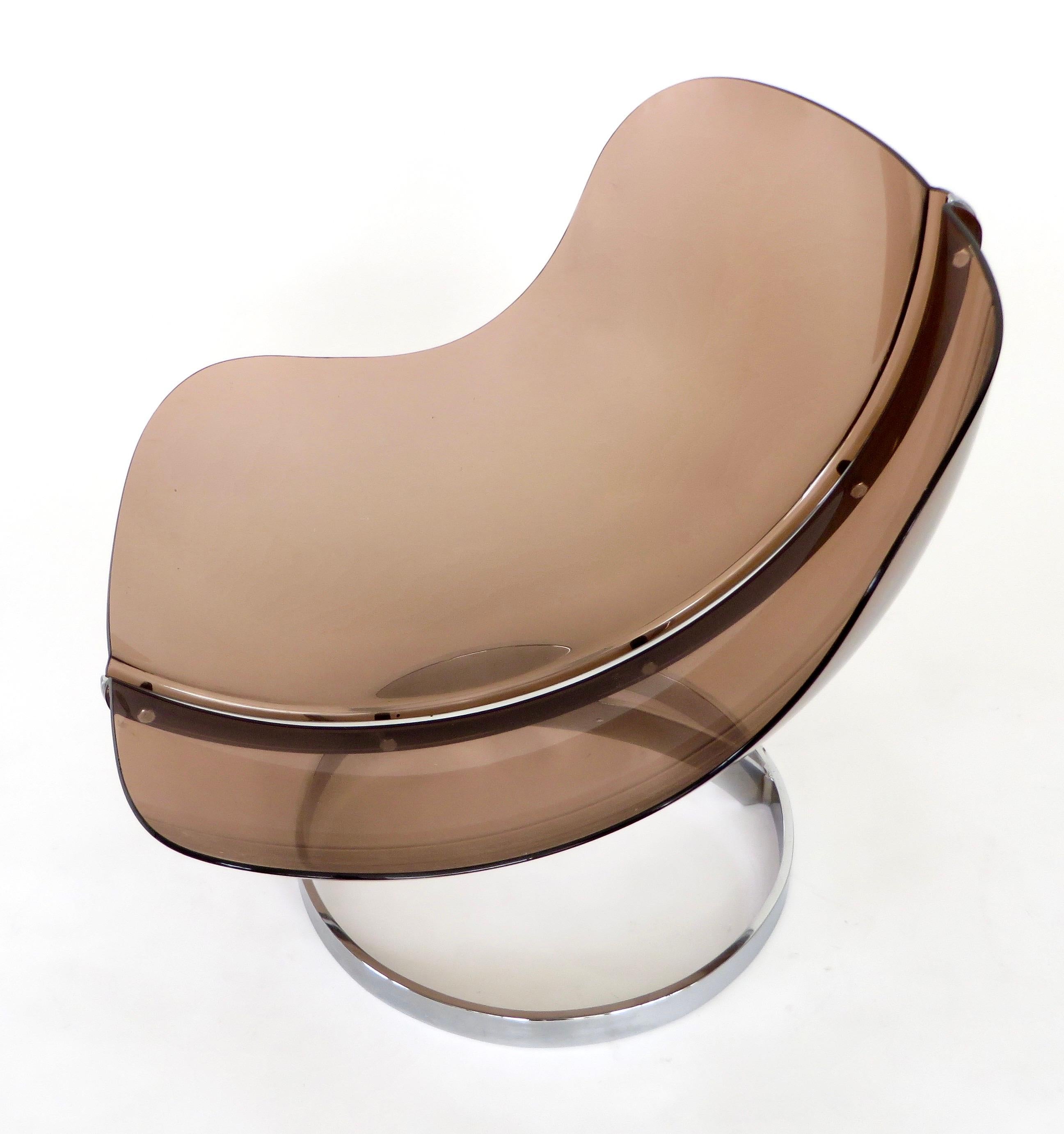 Late 20th Century Boris Tabacoff French Sphere Chair Lucite Altuglas and Chrome c1971 For Sale