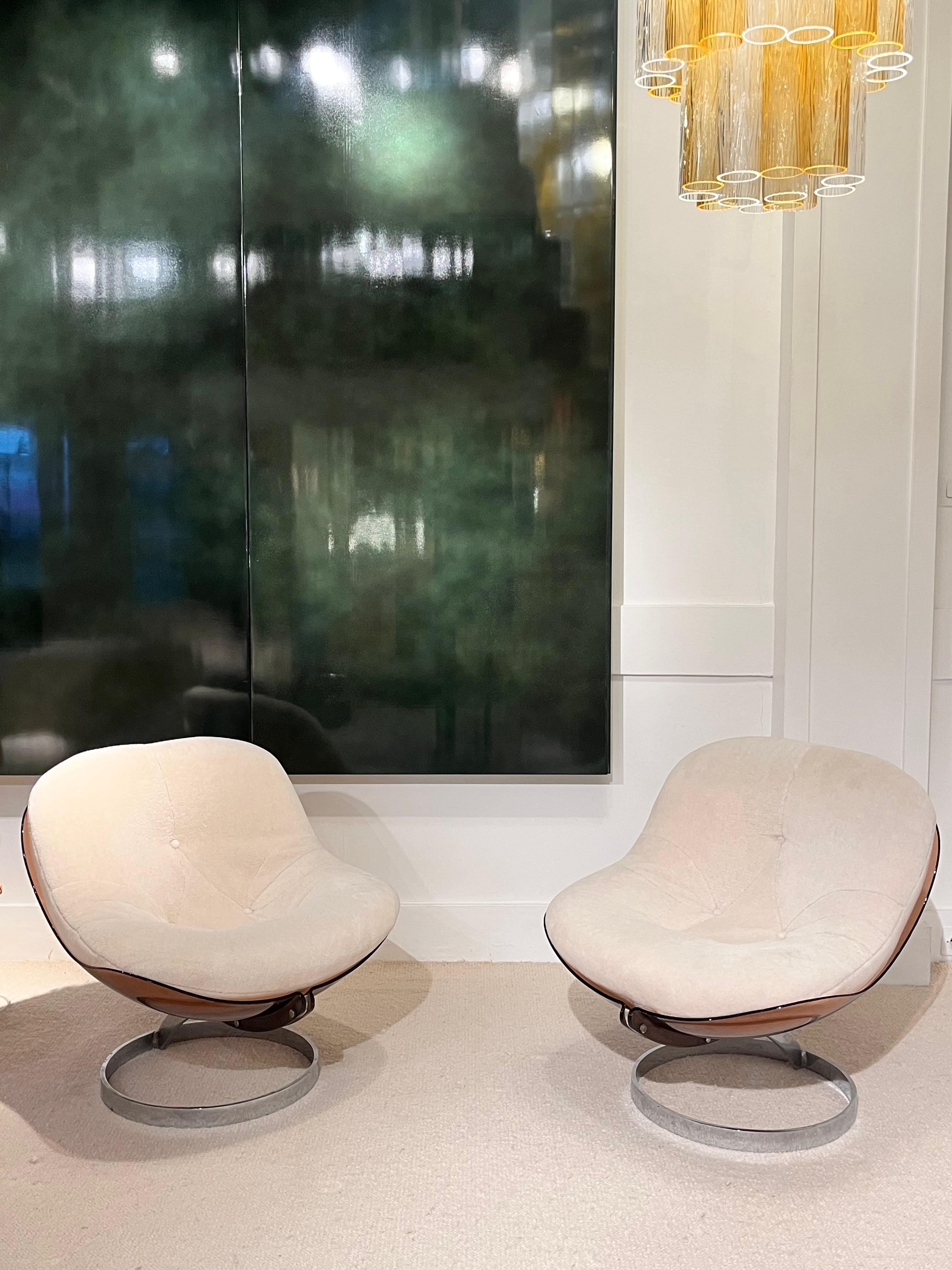 Boris Tabacoff - Paire de fauteuils de salon sphériques, pour MMM, 1971 3
