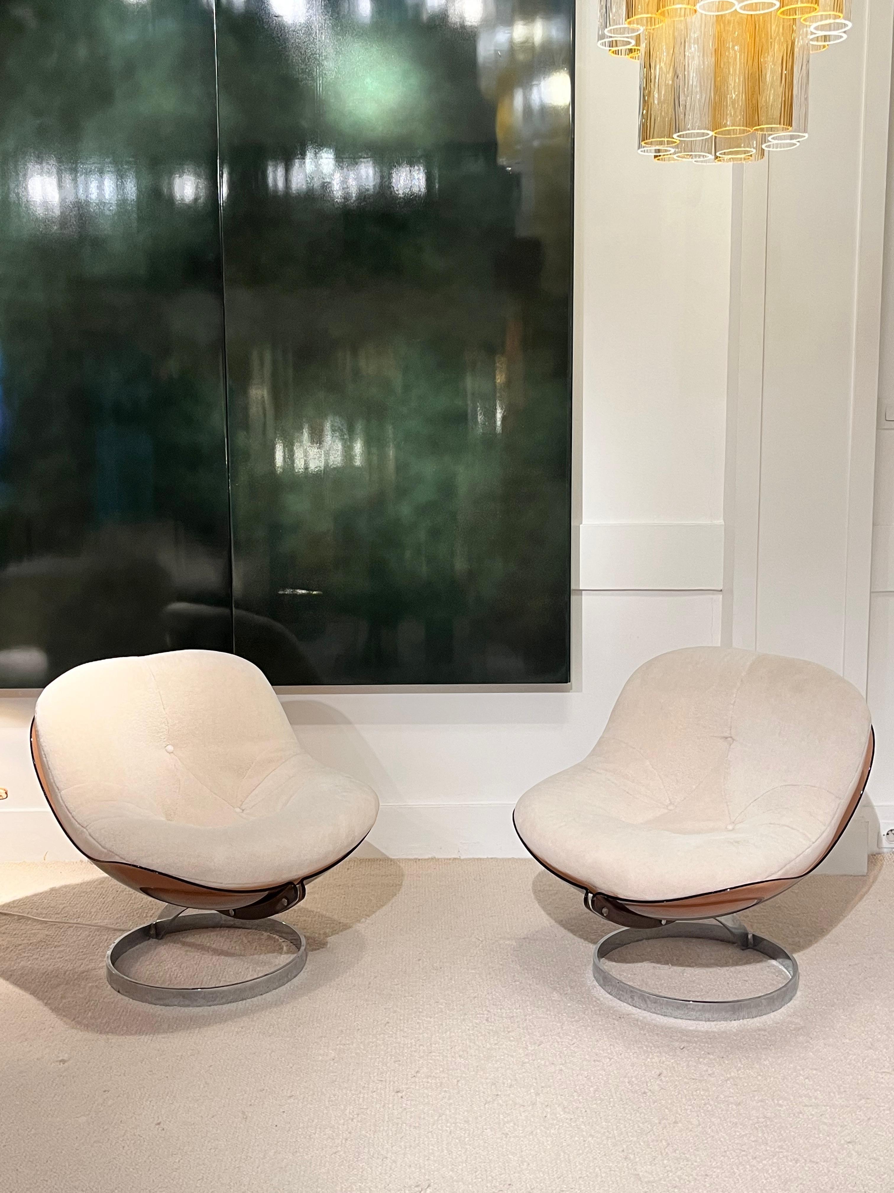 Boris Tabacoff - Paire de fauteuils de salon sphériques, pour MMM, 1971 4