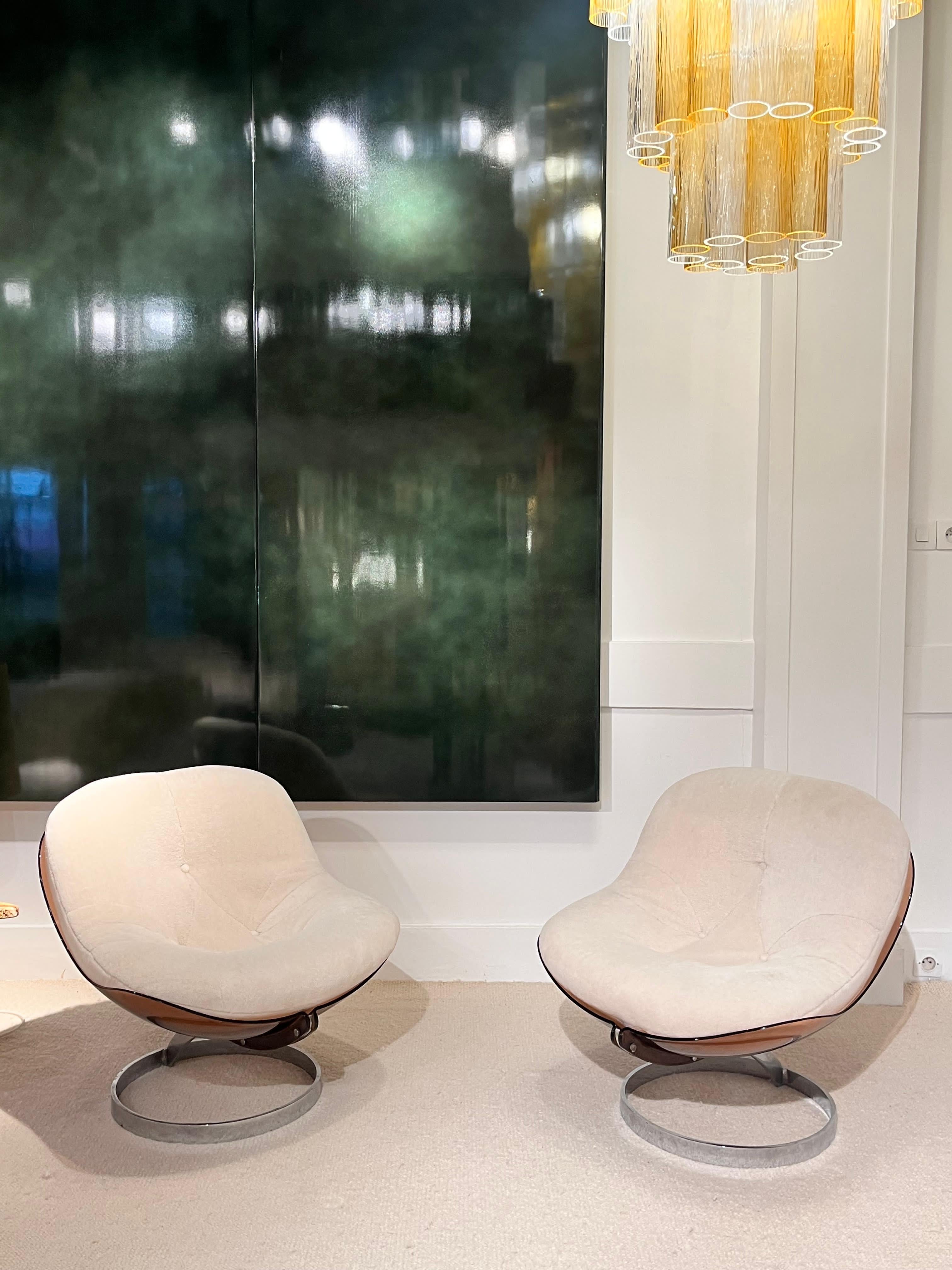 Boris Tabacoff - Paire de fauteuils de salon sphériques, pour MMM, 1971 5