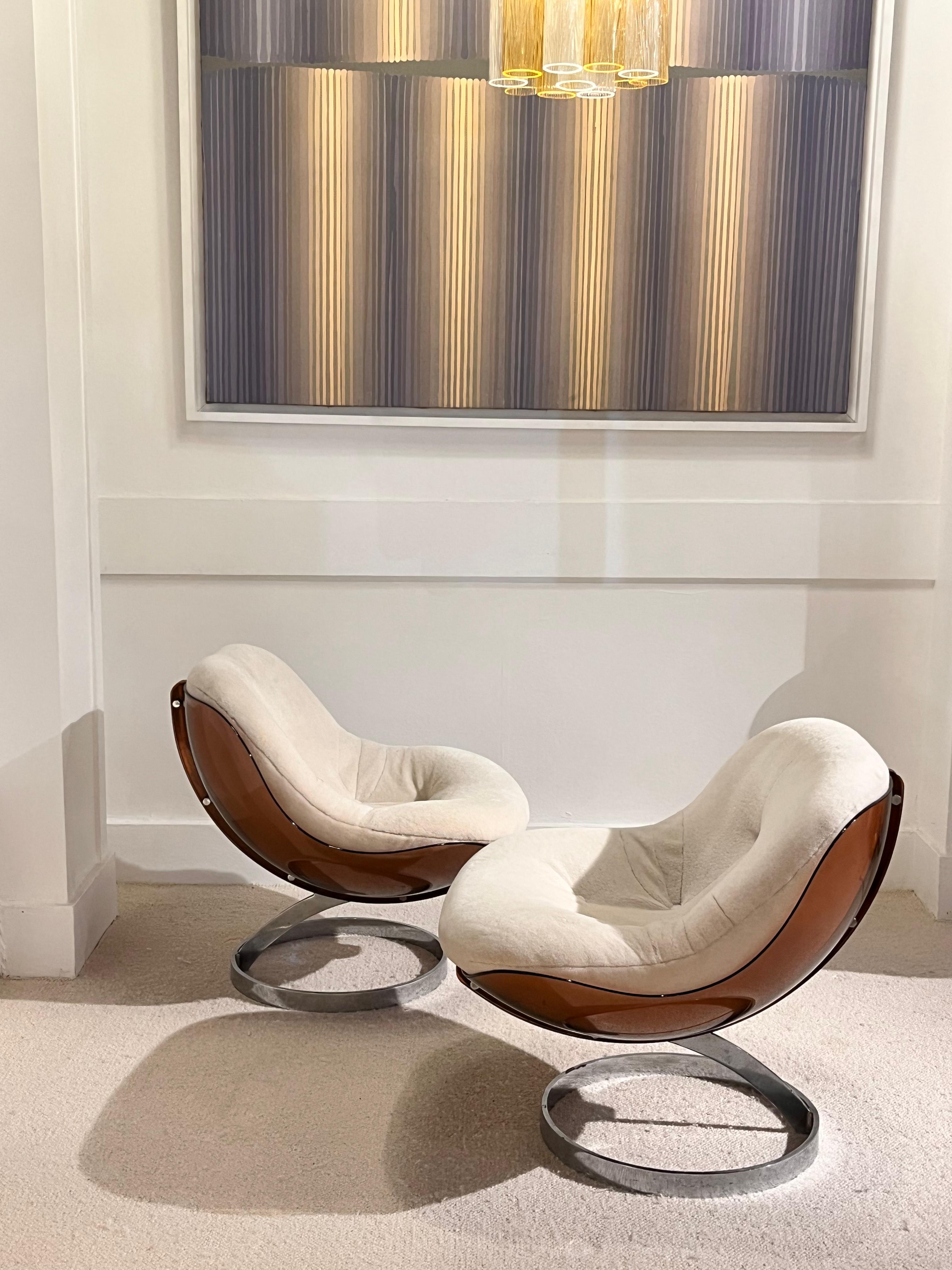 Boris Tabacoff - Paire de fauteuils de salon sphériques, pour MMM, 1971 6
