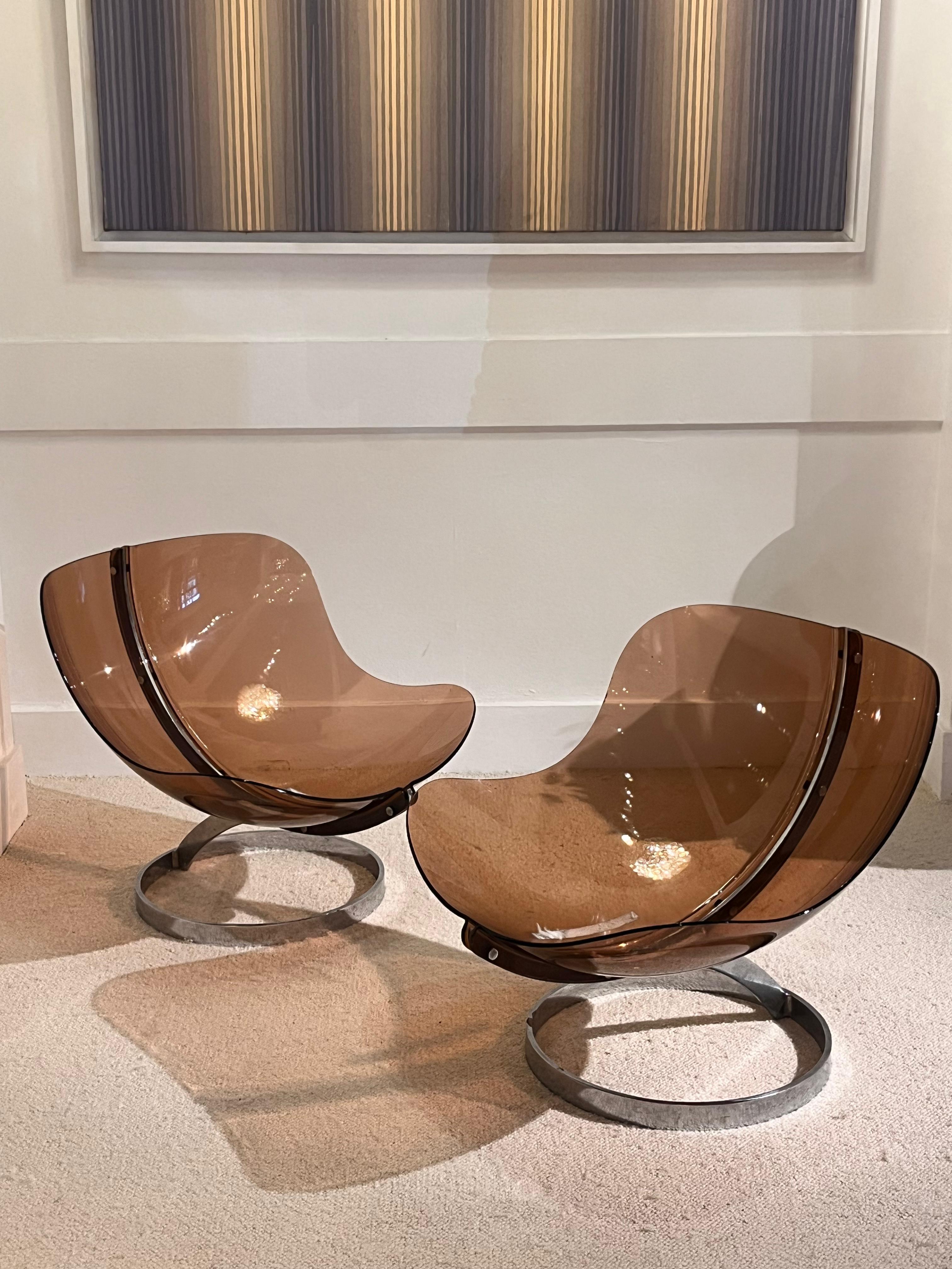 Boris Tabacoff - Paire de fauteuils de salon sphériques, pour MMM, 1971 9