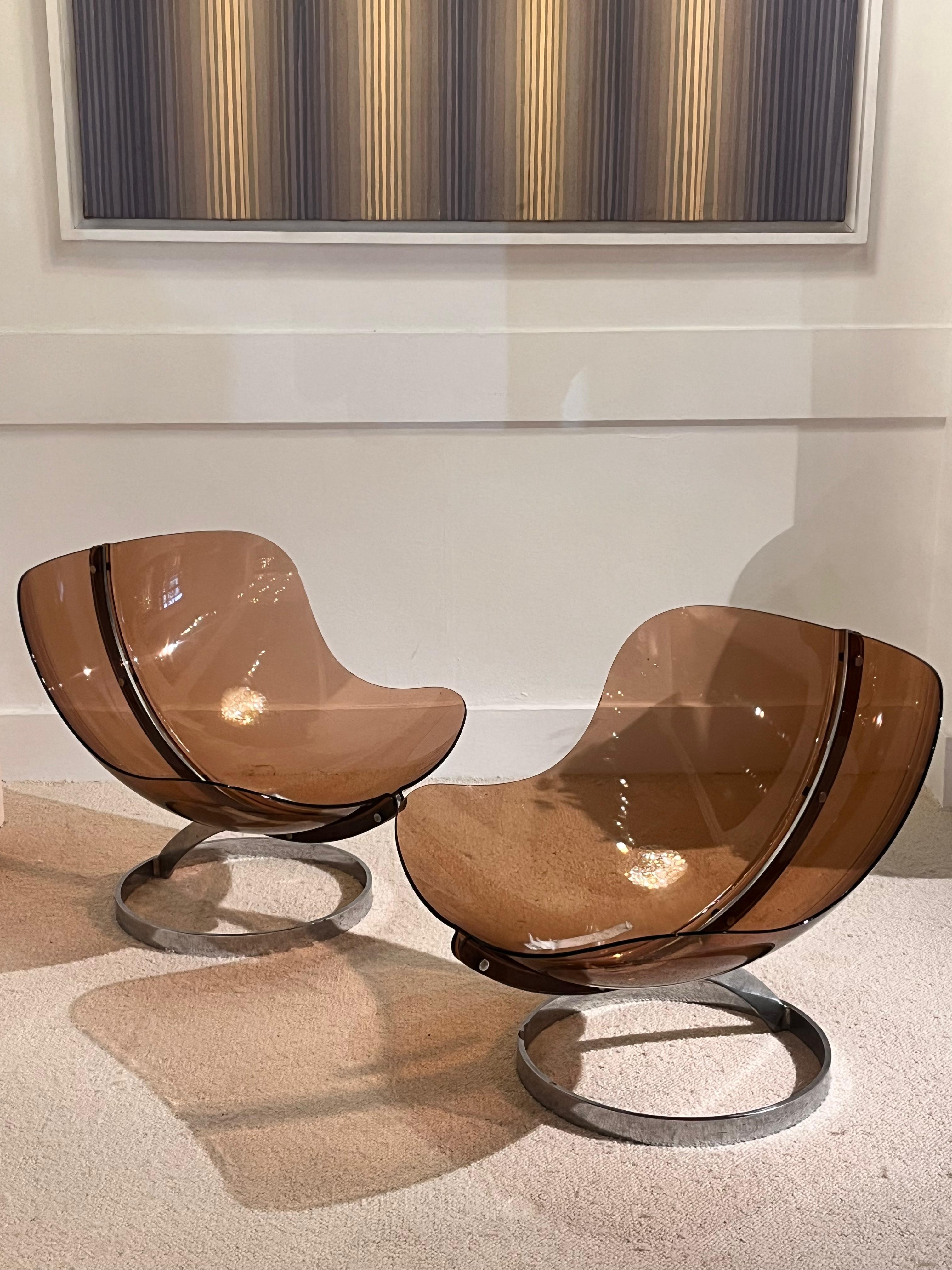 Boris Tabacoff - Paire de fauteuils de salon sphériques, pour MMM, 1971 11