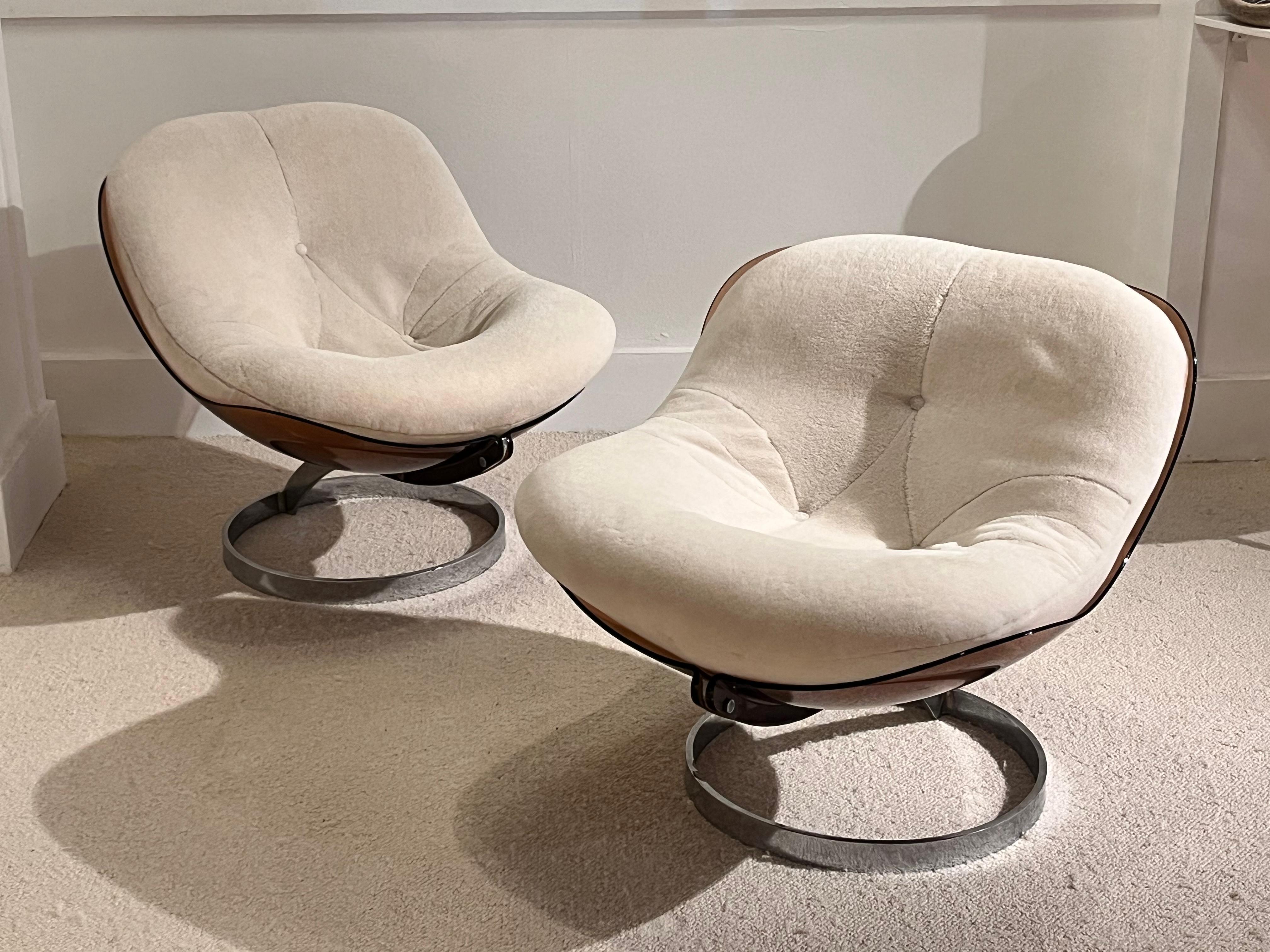 Boris Tabacoff - Paire de fauteuils de salon sphériques, pour MMM, 1971 12