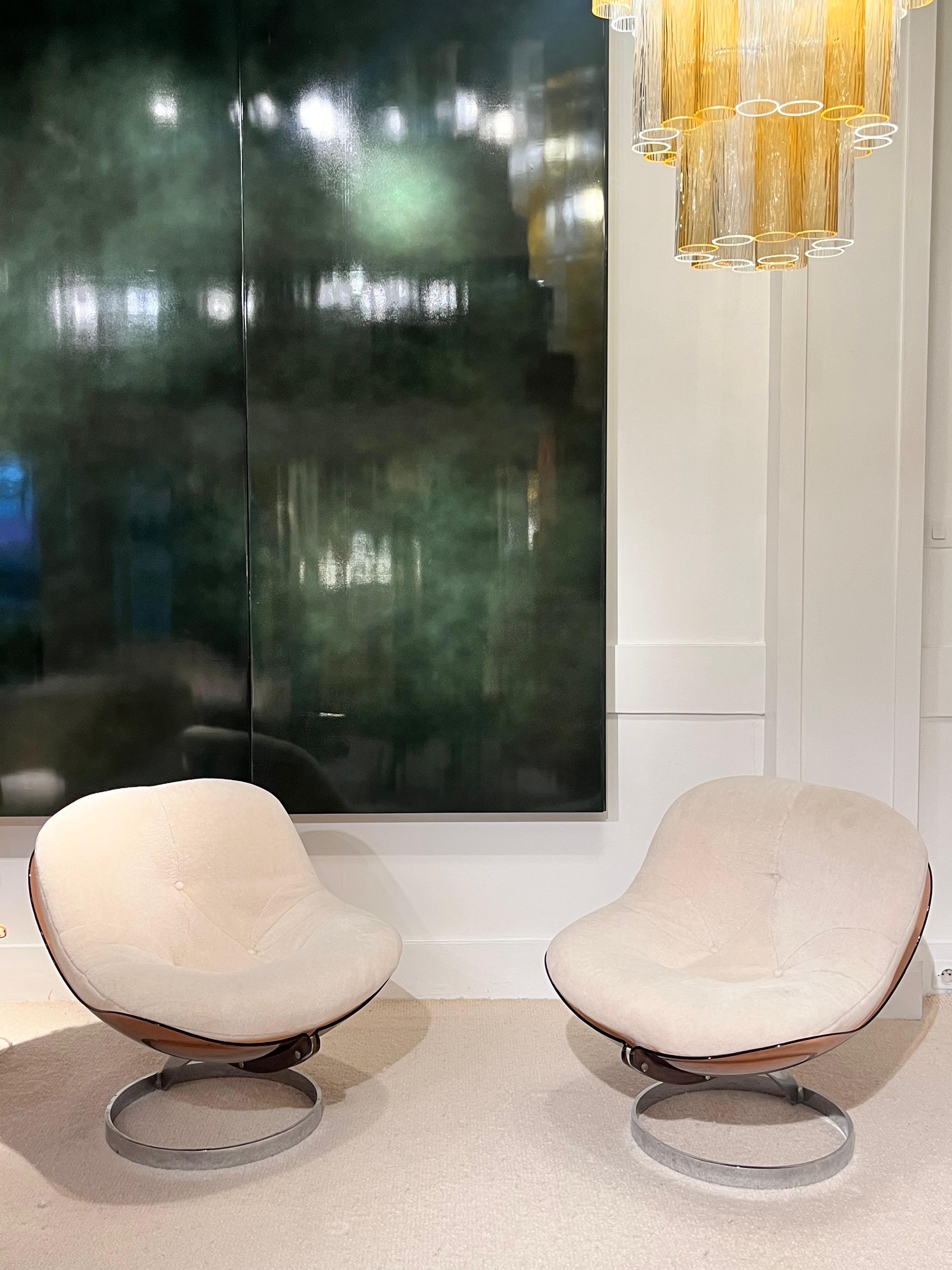 Boris Tabacoff - Paire de fauteuils de salon sphériques, pour MMM, 1971 1