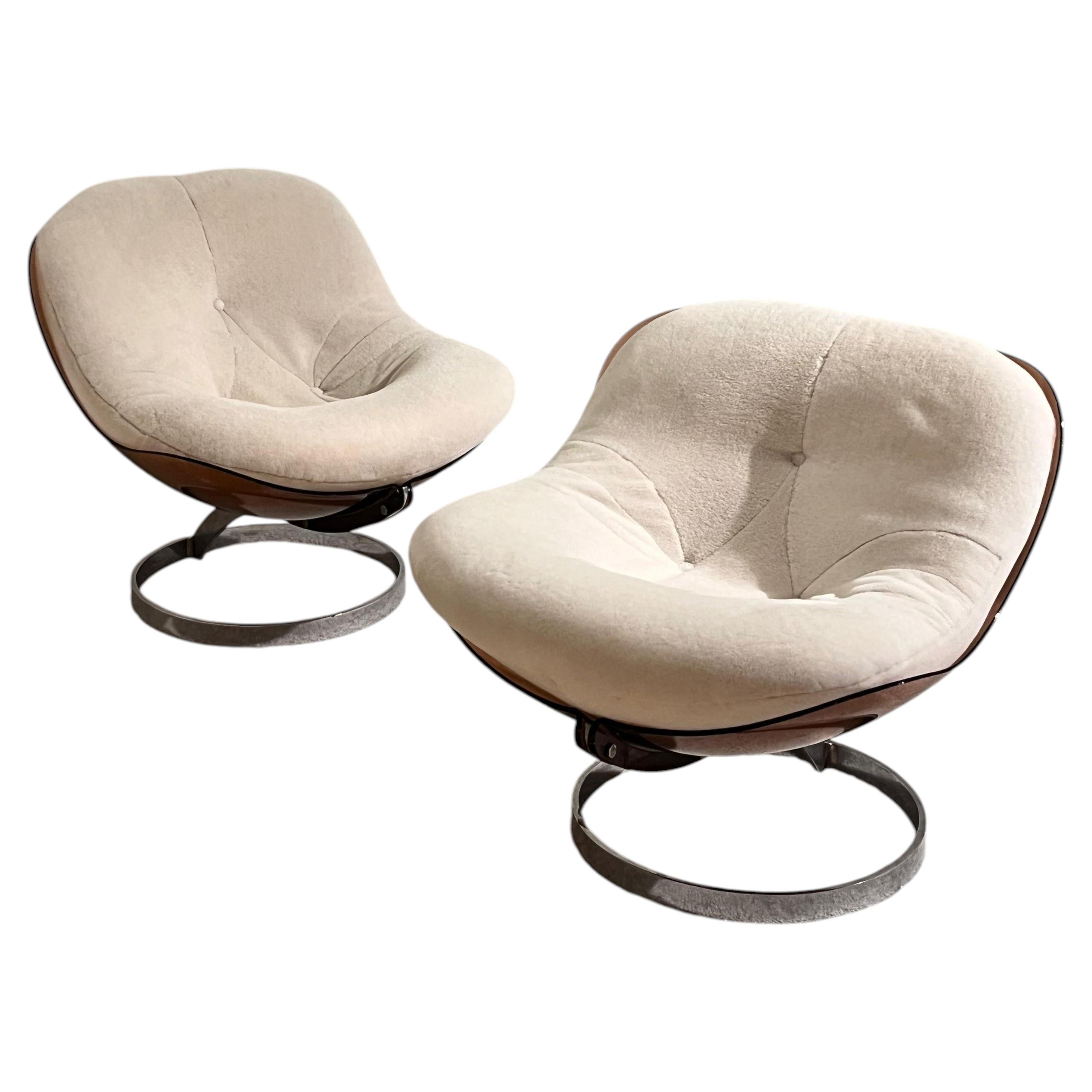 Boris Tabacoff – Pair of “Sphere” Lounge Chairs, Model for MMM, France, 1971