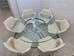 Boris Tabacoff "Scimitar" Esstischset - 6 Stühle & Glastisch, 1970er Jahre