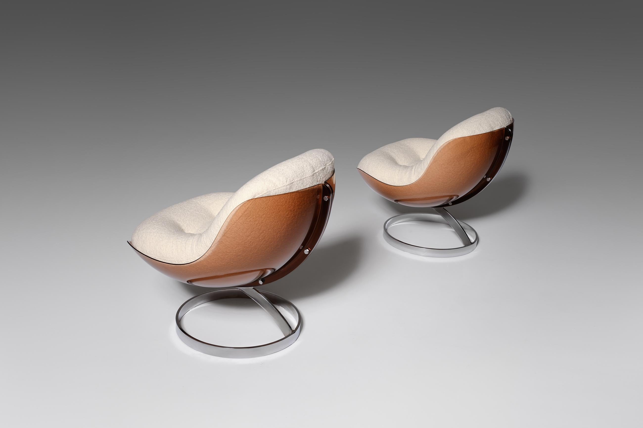 Chrome Boris Tabacoff ‘Sphere’ Chairs, France, 1971