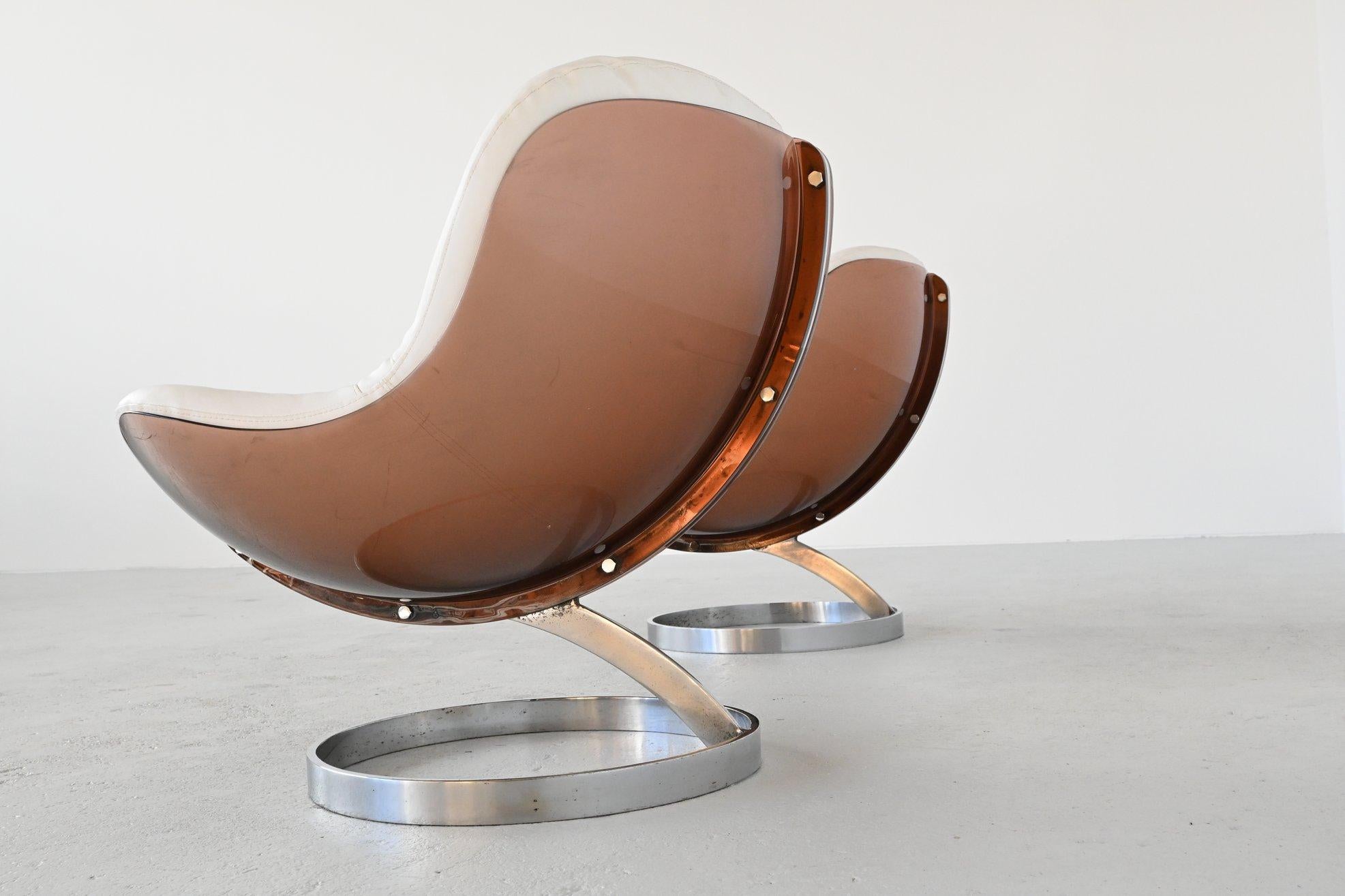 Plated Boris Tabacoff Sphere lounge chairs Mobilier Modulair Moderne, France, 1971