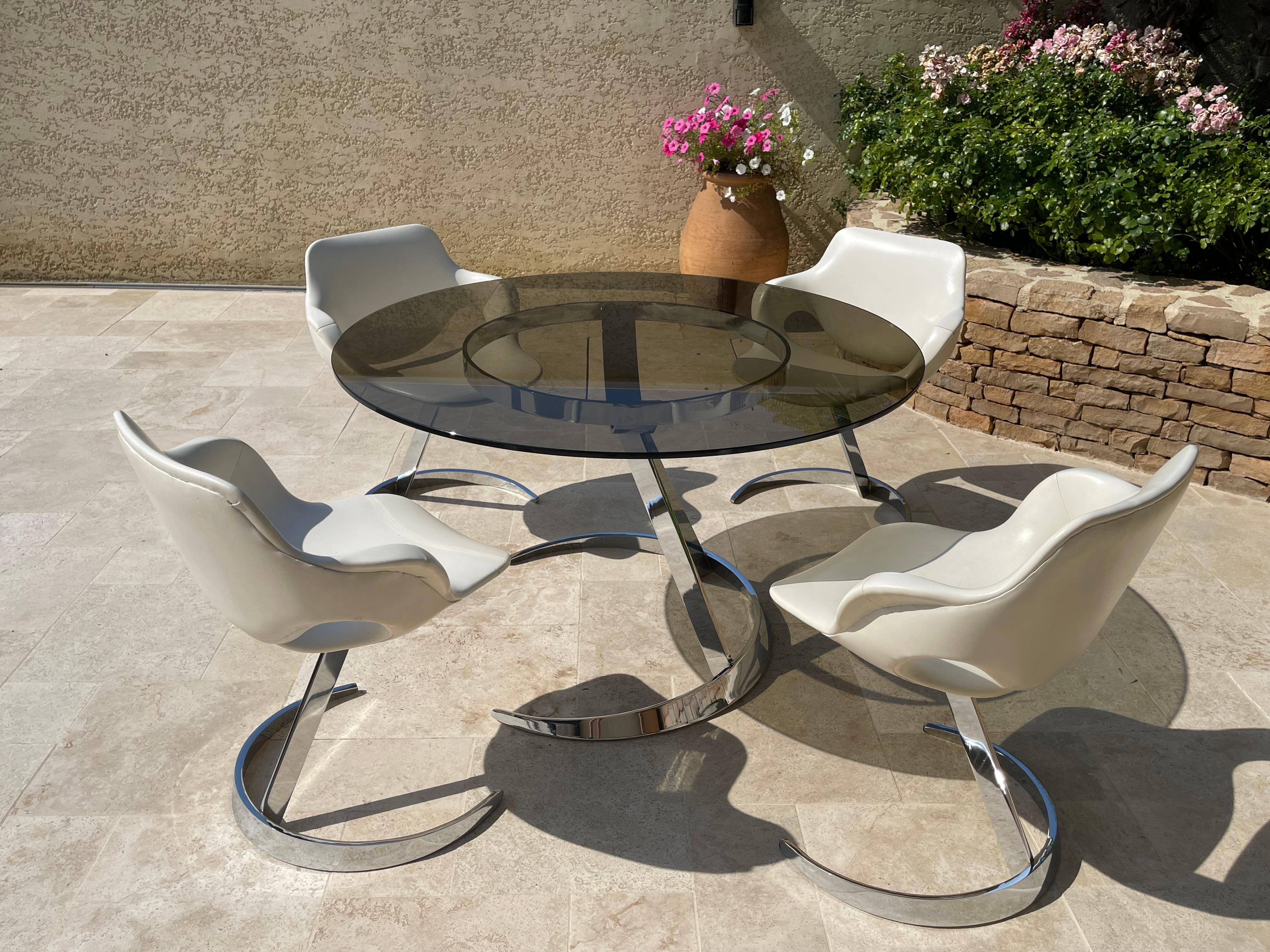 20ième siècle Boris TABACOFF - Ensemble de table et 4 chaises en vente