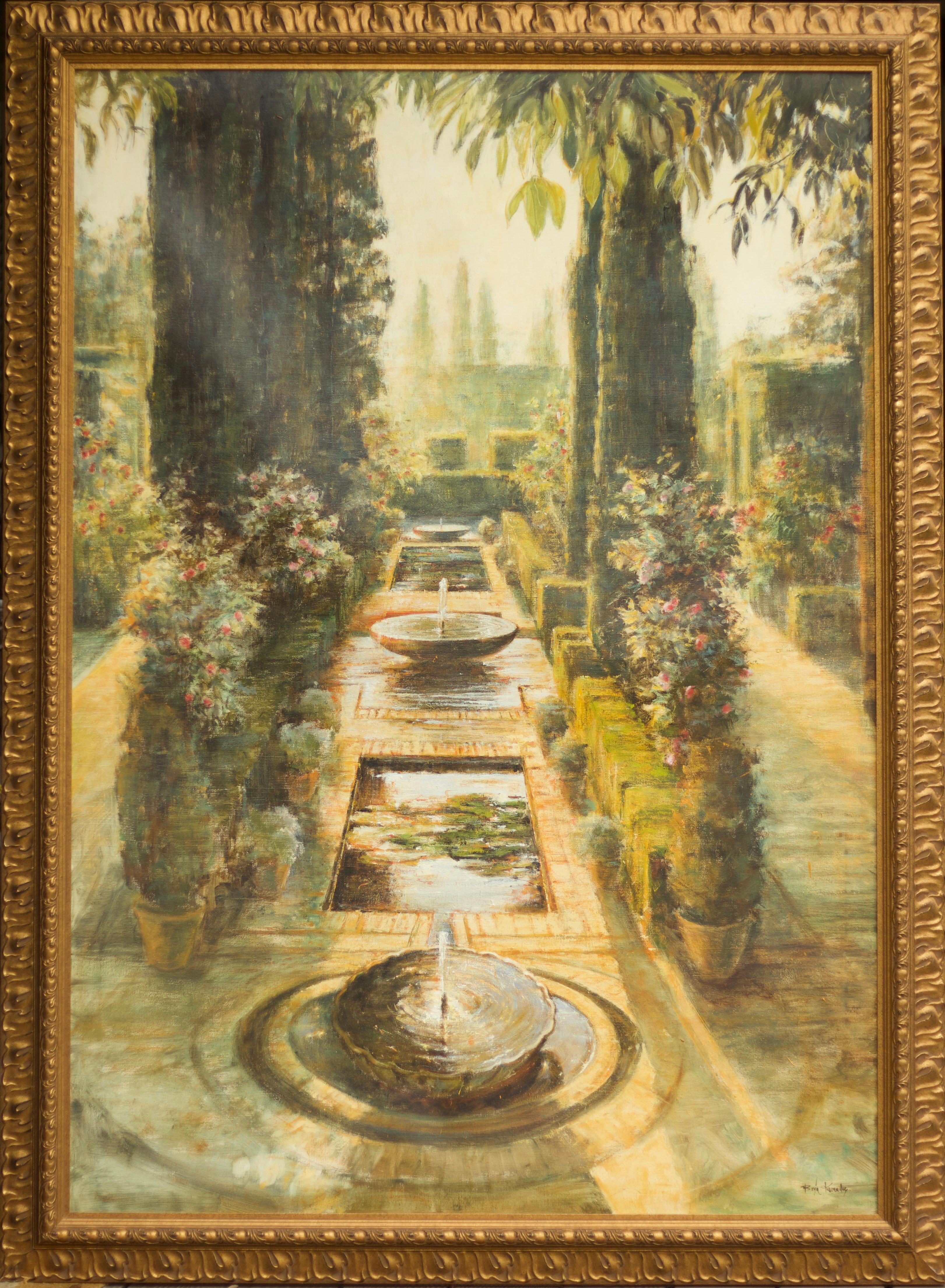 Contra Luz - Jardines Generalife, Granada - Painting by Borja Fernandez