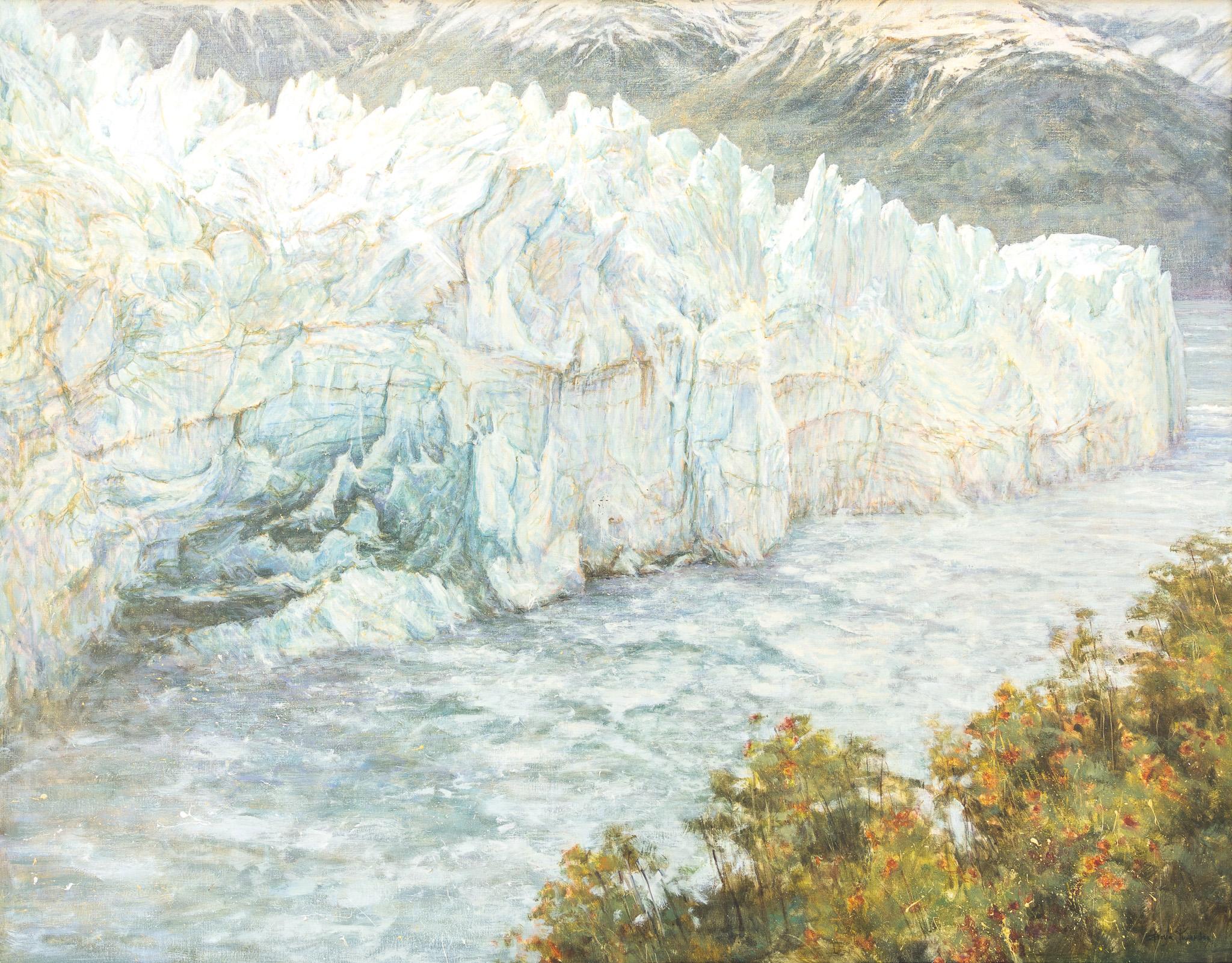 Borja Fernandez Landscape Painting - "Glacier Perito Moreno" Impressionist Landscape of Patagonia, Argentina