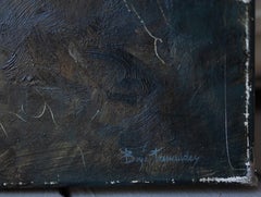 "Pollensa at Night", Impressionist Coastline Landscape Scene