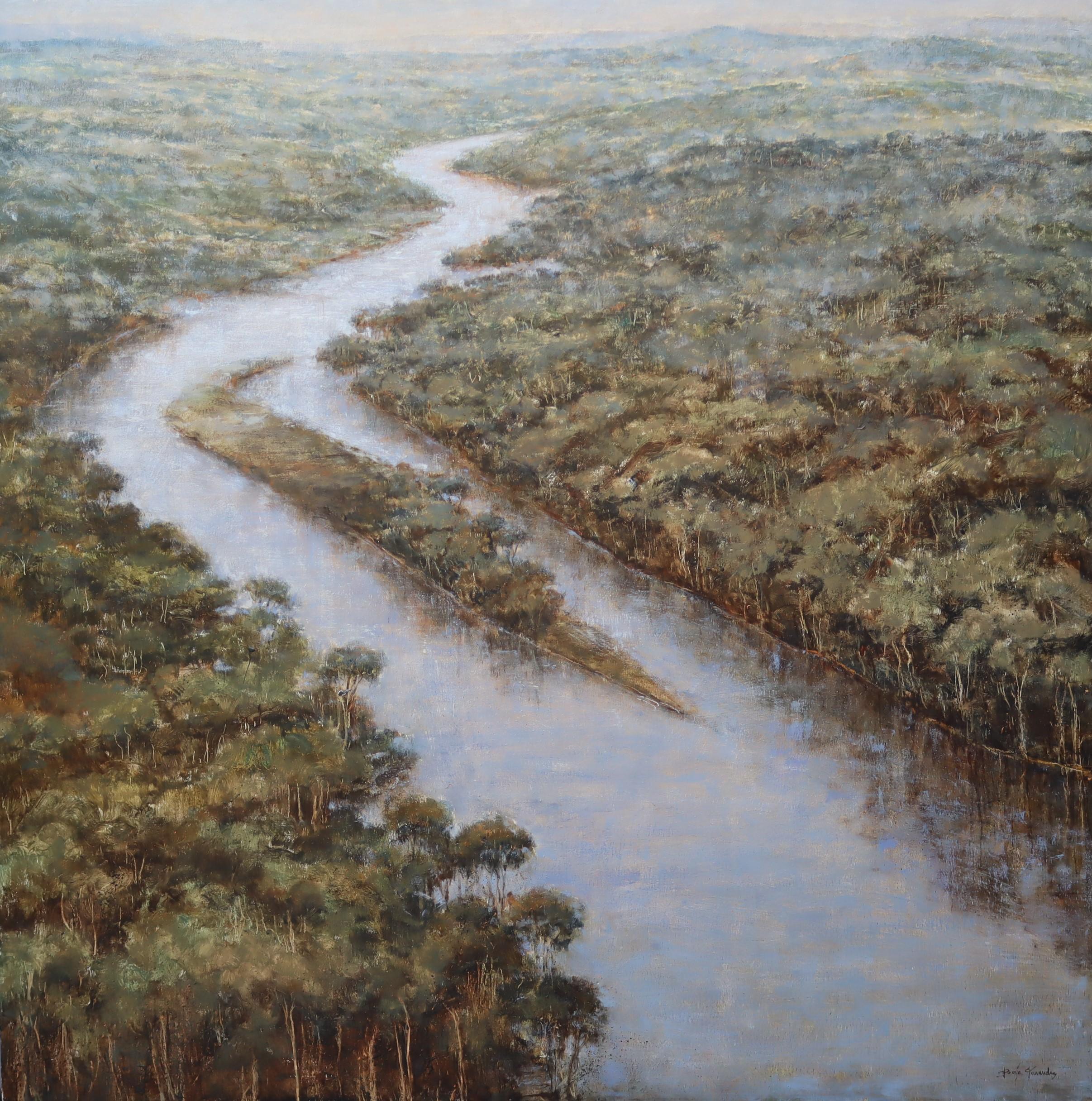 Landscape Painting di Borja Fernandez - Fiume Shannon, Irlanda