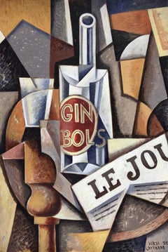 Gin Bols - original estudio de pintura abstracto moderno bodegón -Arte contemporáneo