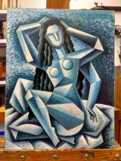 Dama Desnuda- portrait figure human form abstract cubism female painting modern