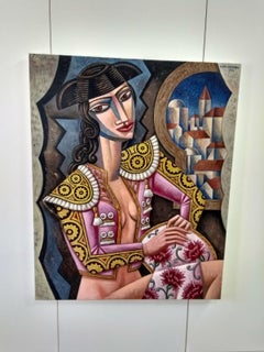 La Torera - nude female figure portrait contemporary abstraction cubism art