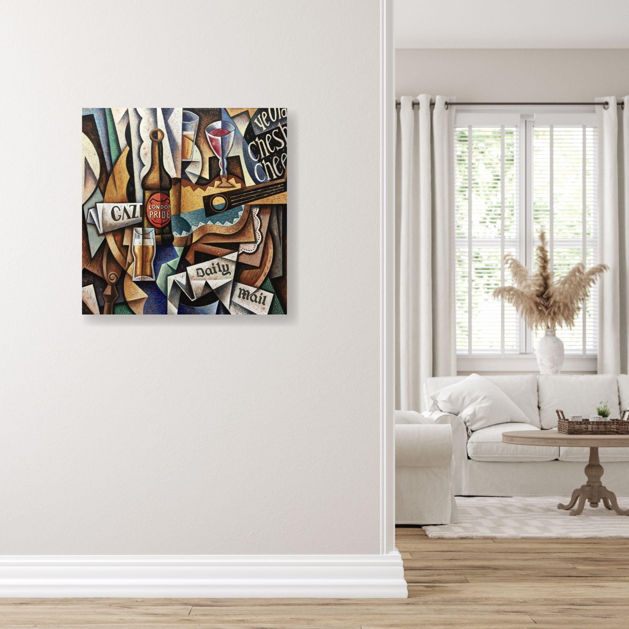 Dieses außergewöhnliche Kunstwerk ist derzeit in der Signet Contemporary Art Gallery und online ausgestellt und zu verkaufen.

Tauchen Sie ein in die pulsierende Atmosphäre eines Londoner Pubs, eingefangen in Borja Guijarros 