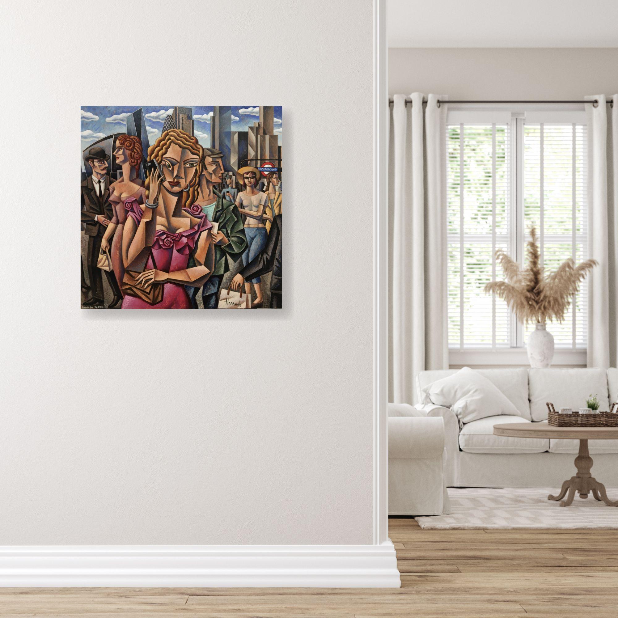 This exceptional artwork is currently on display and available for sale at Signet Contemporary Art Gallery and online.

Step into the bustling streets of London with Borja Guijarro's evocative painting, 
