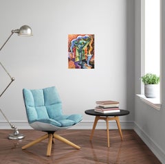 Martini Seco, Original Cubist Still Life, Signed 30 x 40 Oil Painting