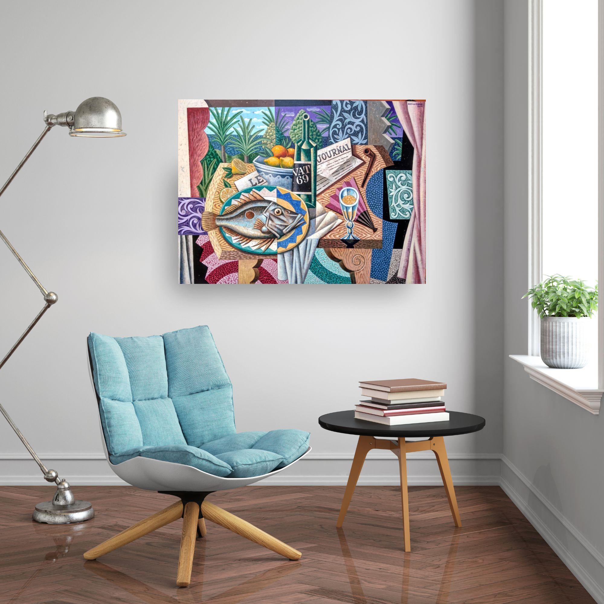 Esta excepcional obra de arte está actualmente expuesta y a la venta en la Galería de Arte Contemporáneo Signet y en Internet.

Embárcate en un viaje a las soleadas costas del Mediterráneo con la cautivadora obra maestra de Borja Guijarro, 