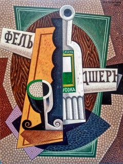 Moskovskaya - cubism acrylic spanish still life Contemporary modern painting