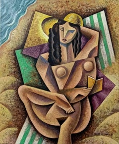 Nude original cubism painting