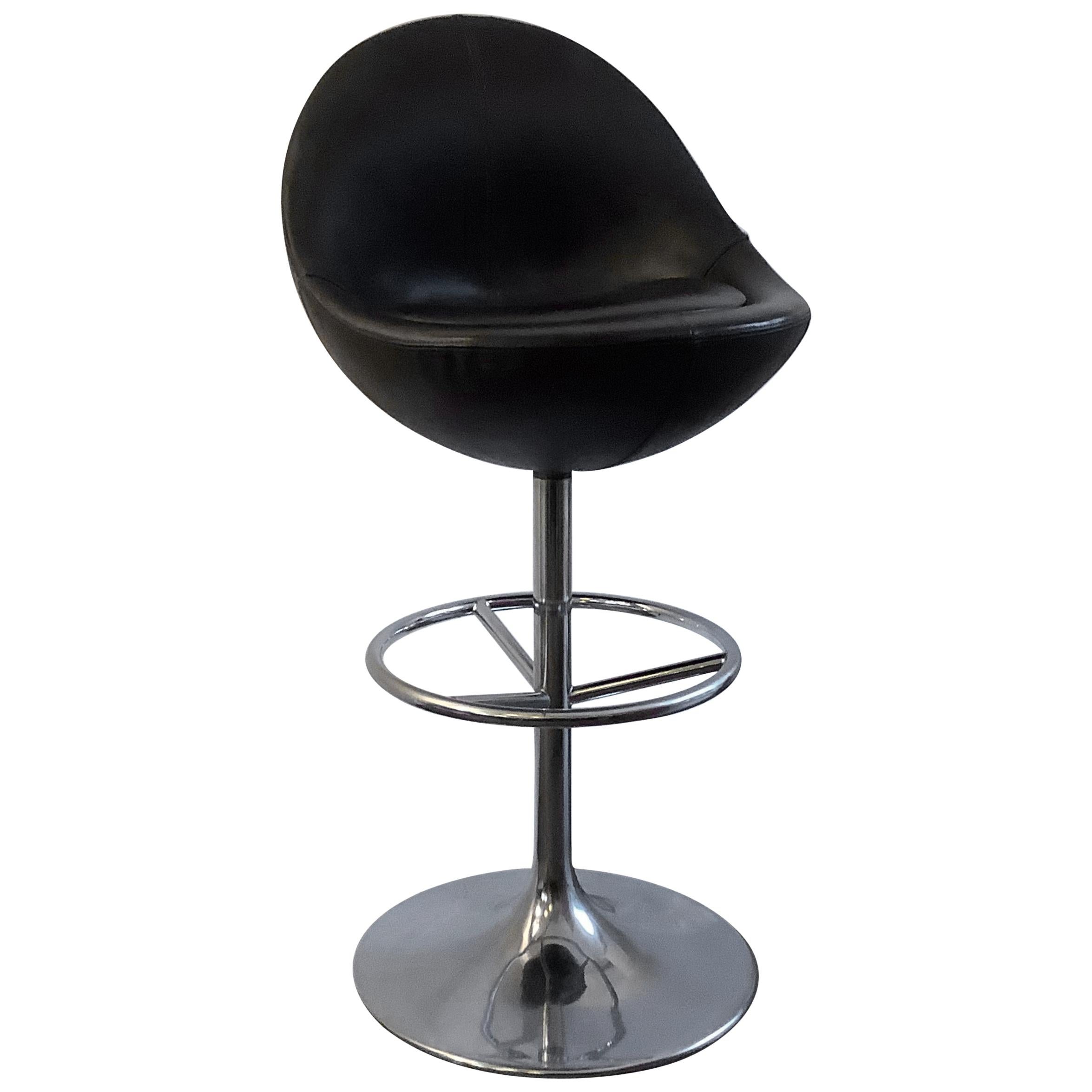 Borja Johansson Bar Stool/Model Venus by Johansson/1960s Trumpet Base Swivel