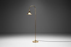 Börje Claes Brass Floor Lamp with Adjustable Shade for Norlett Elit, Sweden 1960