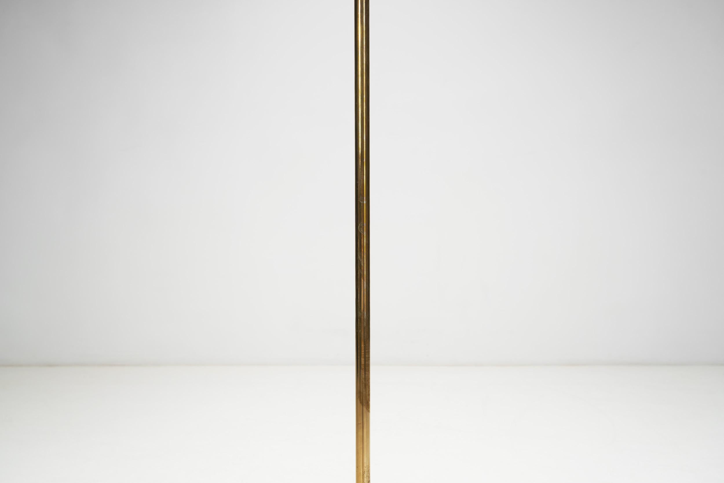 Börje Claes Brass Floor Lamp with Adjustable Shade for Norlett Elit, Sweden 1960 In Good Condition For Sale In Utrecht, NL