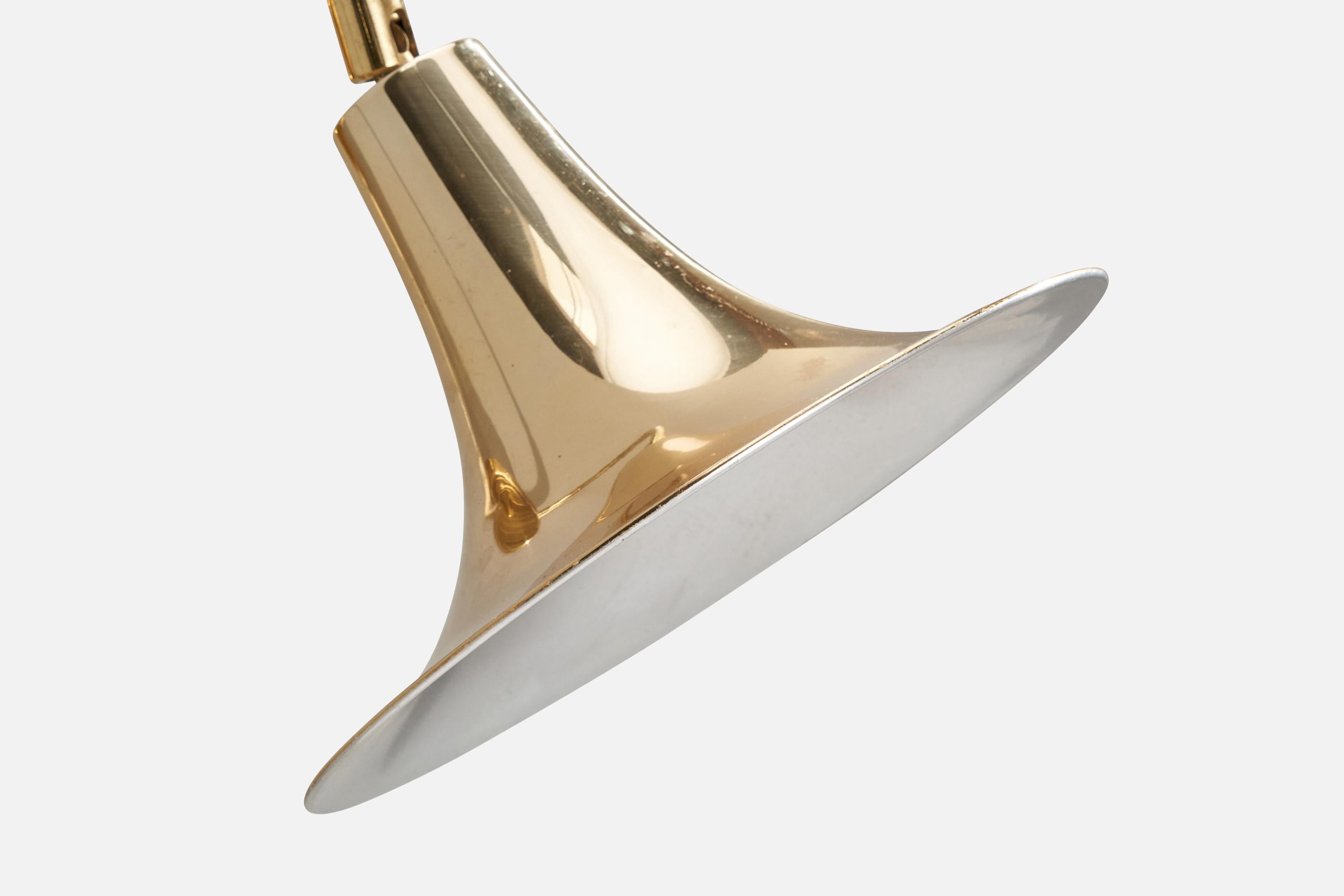 Börje Claes, Wall Lights, Brass, Sweden, 1970s For Sale 2