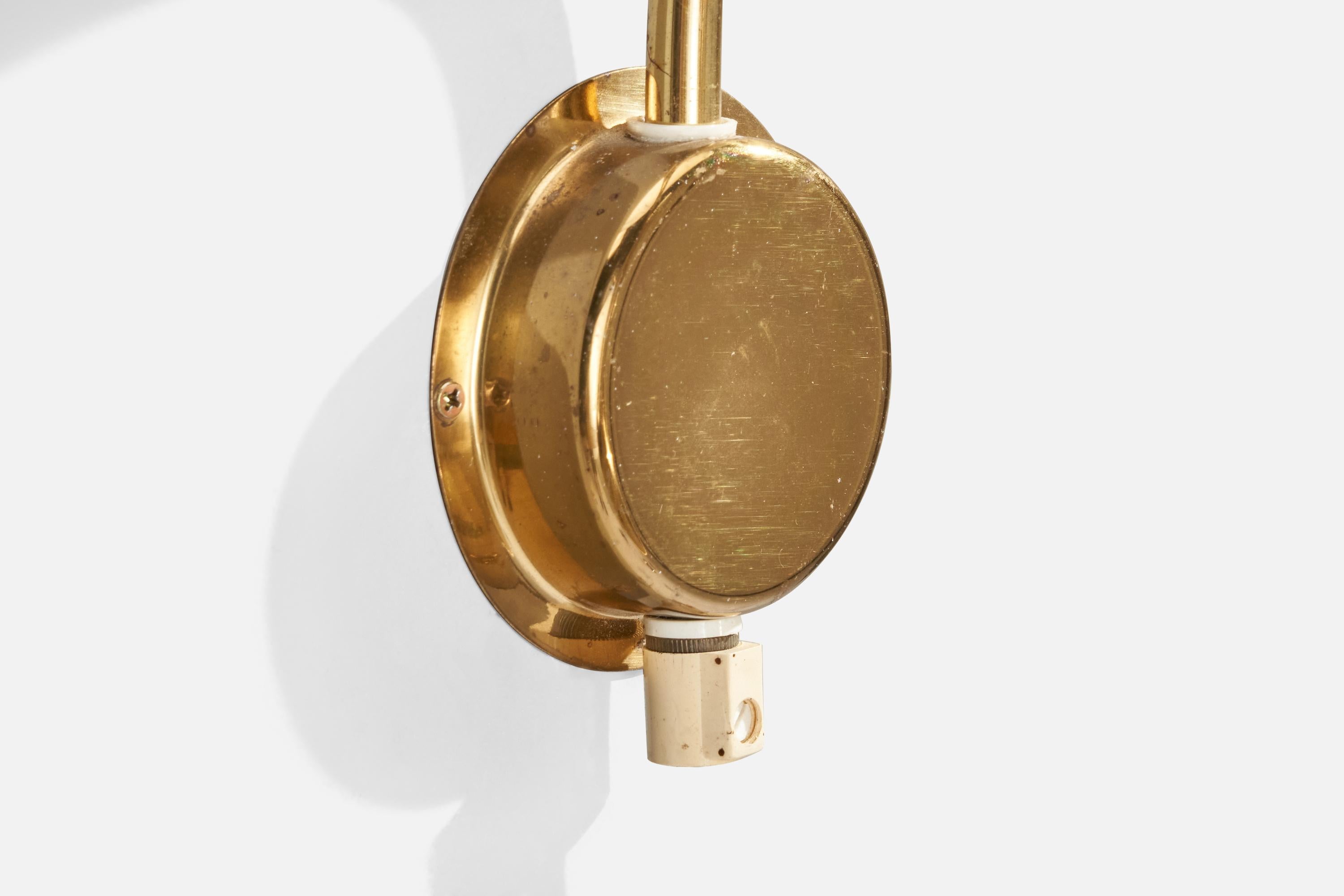 Börje Claes, Wall Lights, Brass, Sweden, 1970s For Sale 3