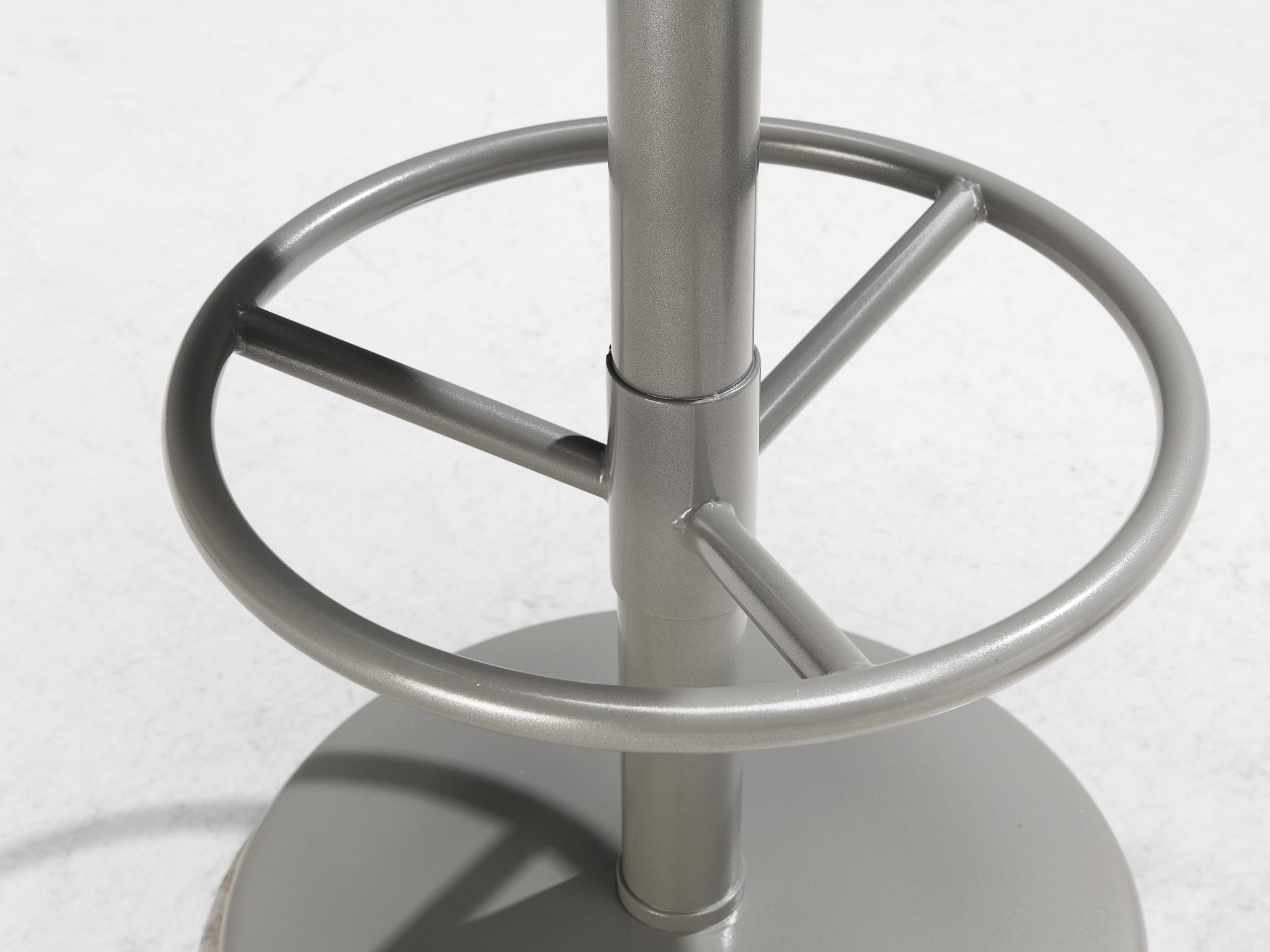 Metal Börje Johanson Pair of Barstools in Black Upholstery